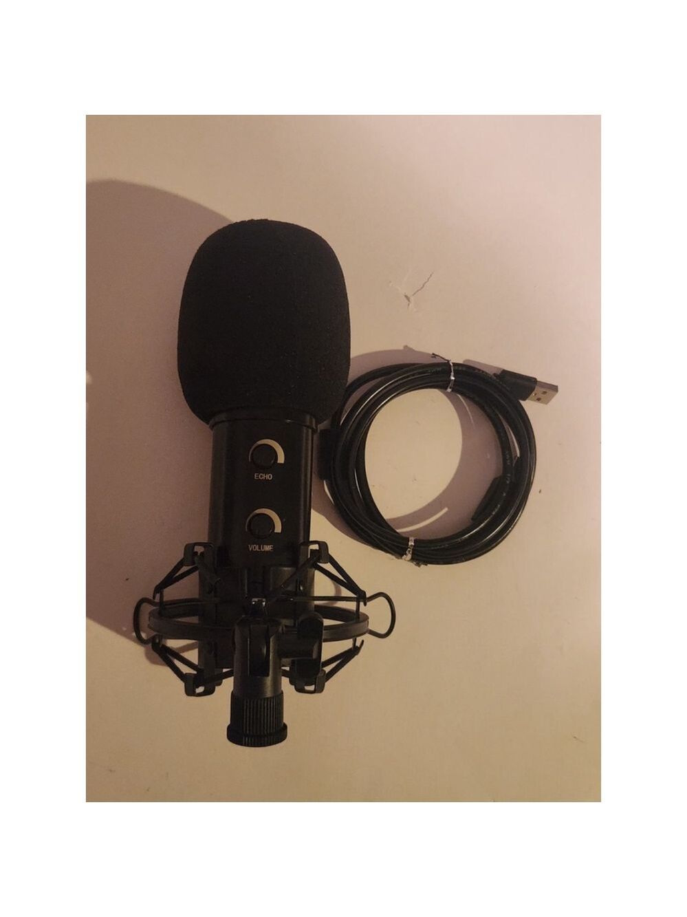 Podcast Condenser Microphone with Shock Mount, TESTED - Black